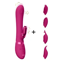 Vibratore Rabbit con 4 accessori fucsia