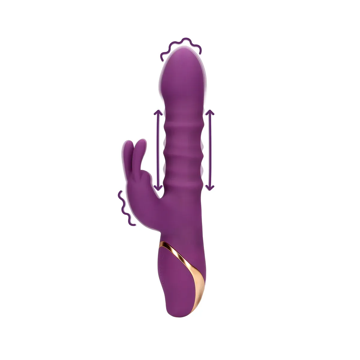 Vibratore rabbit 3 anelli mobili a spinta