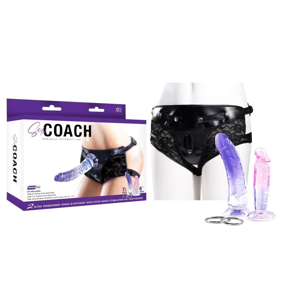 Imbracatura a slip Strapon con 2 dildo