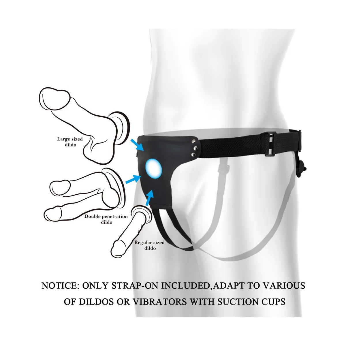 Imbracatura strap-on a slip per dildo