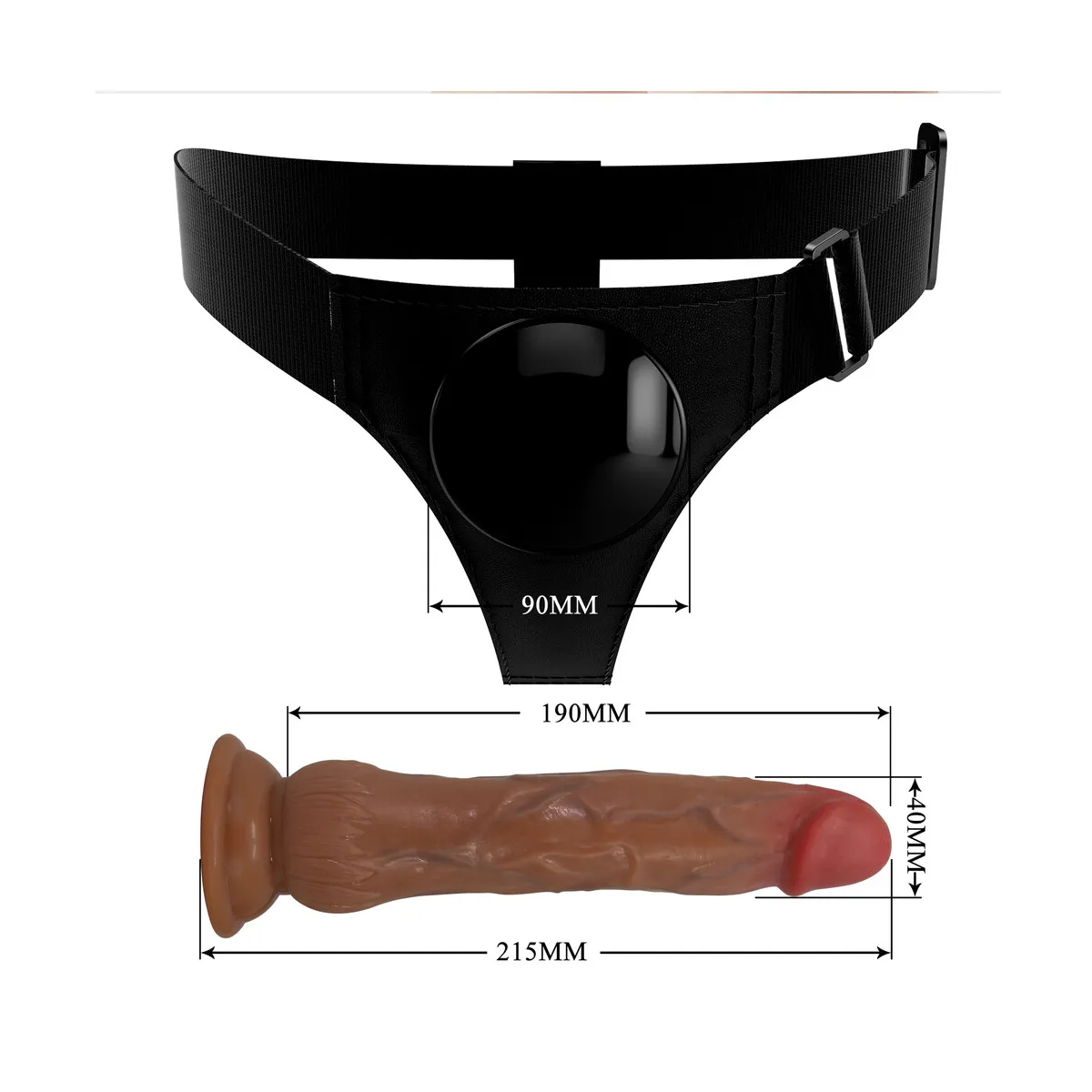 Cintura strapon con dildo eiaculante 21,5 cm