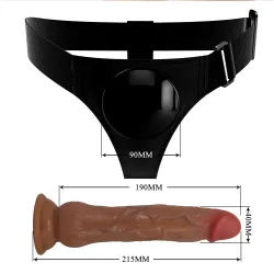 Cintura strapon con dildo eiaculante 21,5 cm