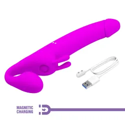 Strap On Vibrante con rabbit 28,3 cm