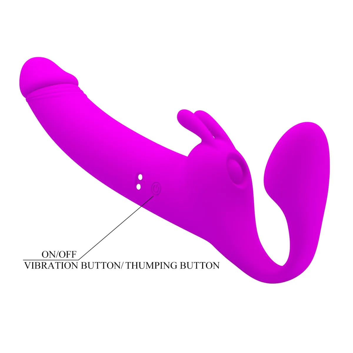 Strap On Vibrante con rabbit 28,3 cm