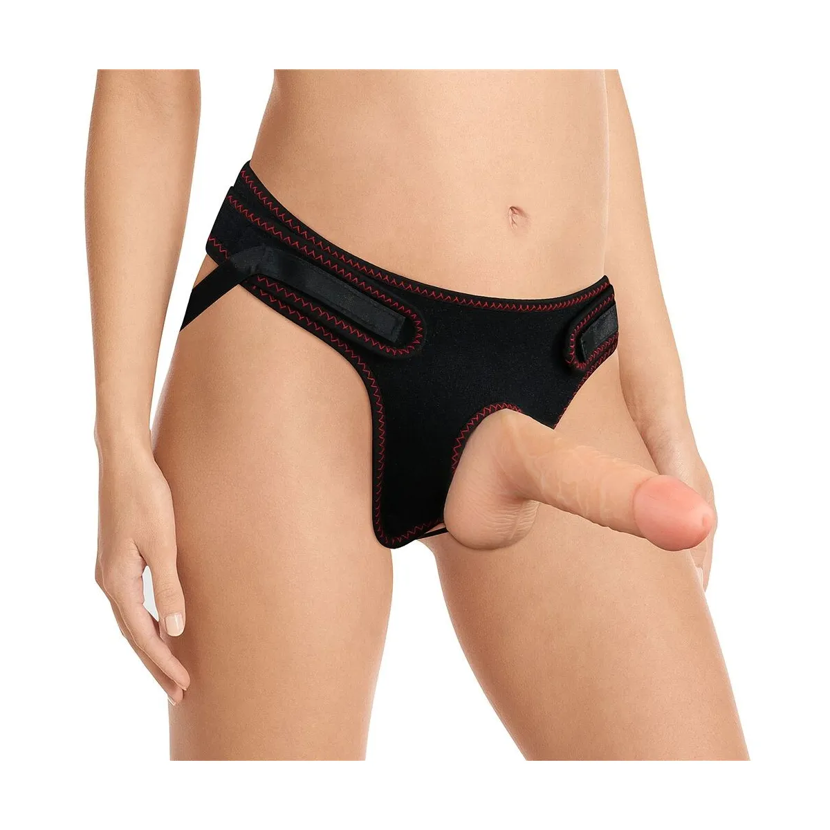 Cintura strap-on con dildo removibile 18 cm