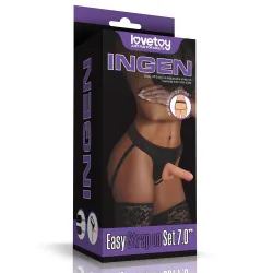 Cintura strap-on con dildo removibile 18 cm