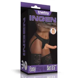 Cintura strap-on con dildo removibile 21,5 cm