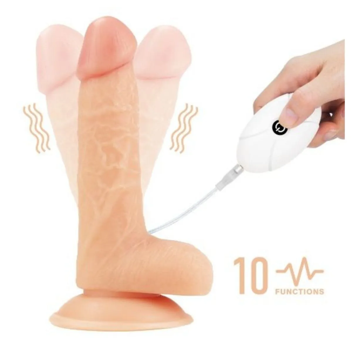 Cintura strap-on con dildo vibrante 18 cm