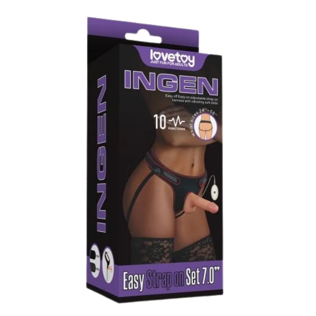 Cintura strap-on con dildo vibrante 18 cm