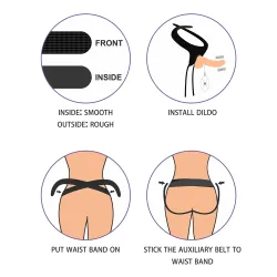 Cintura strap-on con dildo vibrante 19 cm