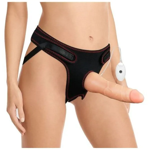 Cintura strap-on con dildo vibrante 19 cm
