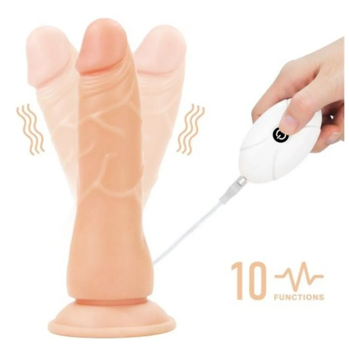 Cintura strap-on con dildo vibrante 19 cm