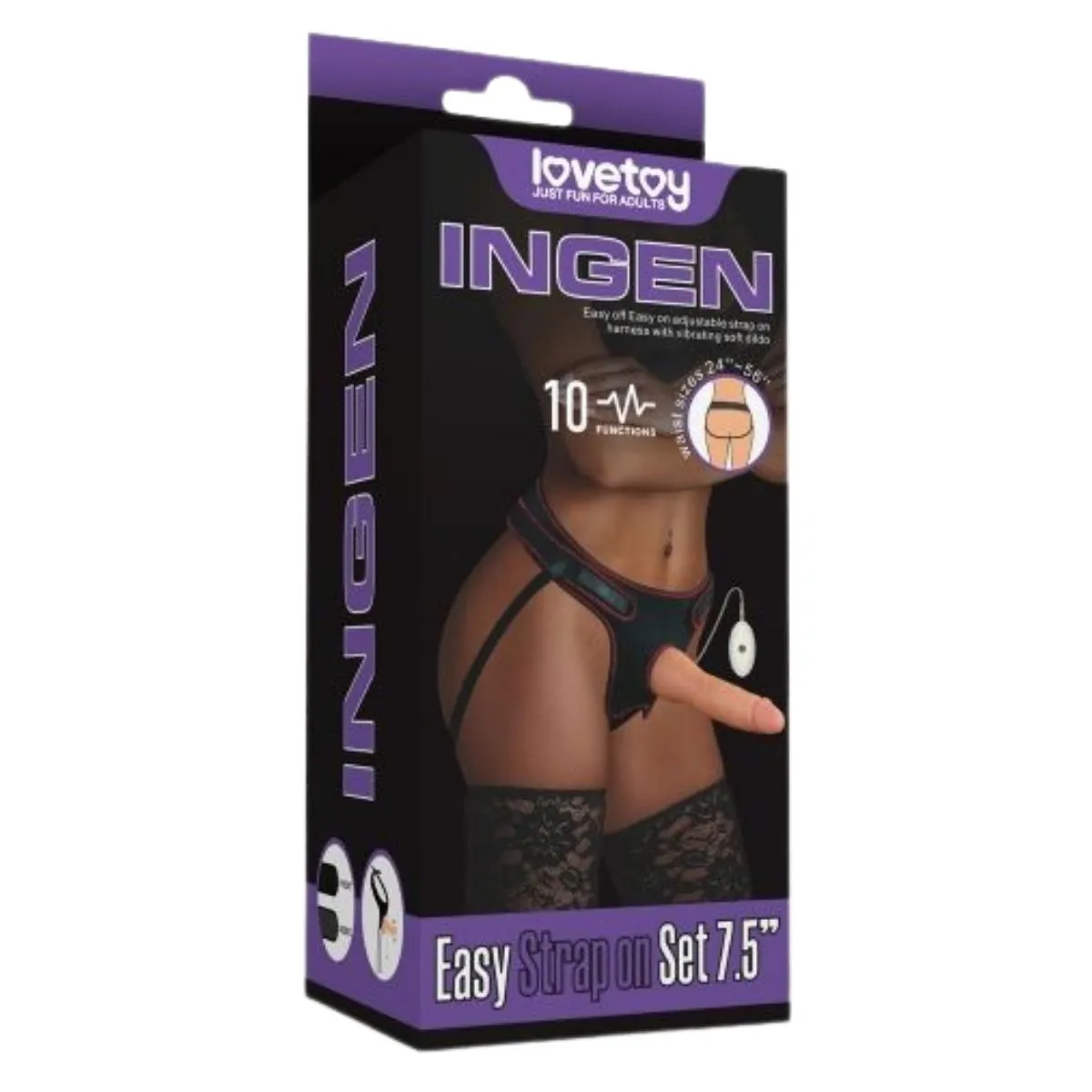 Cintura strap-on con dildo vibrante 19 cm