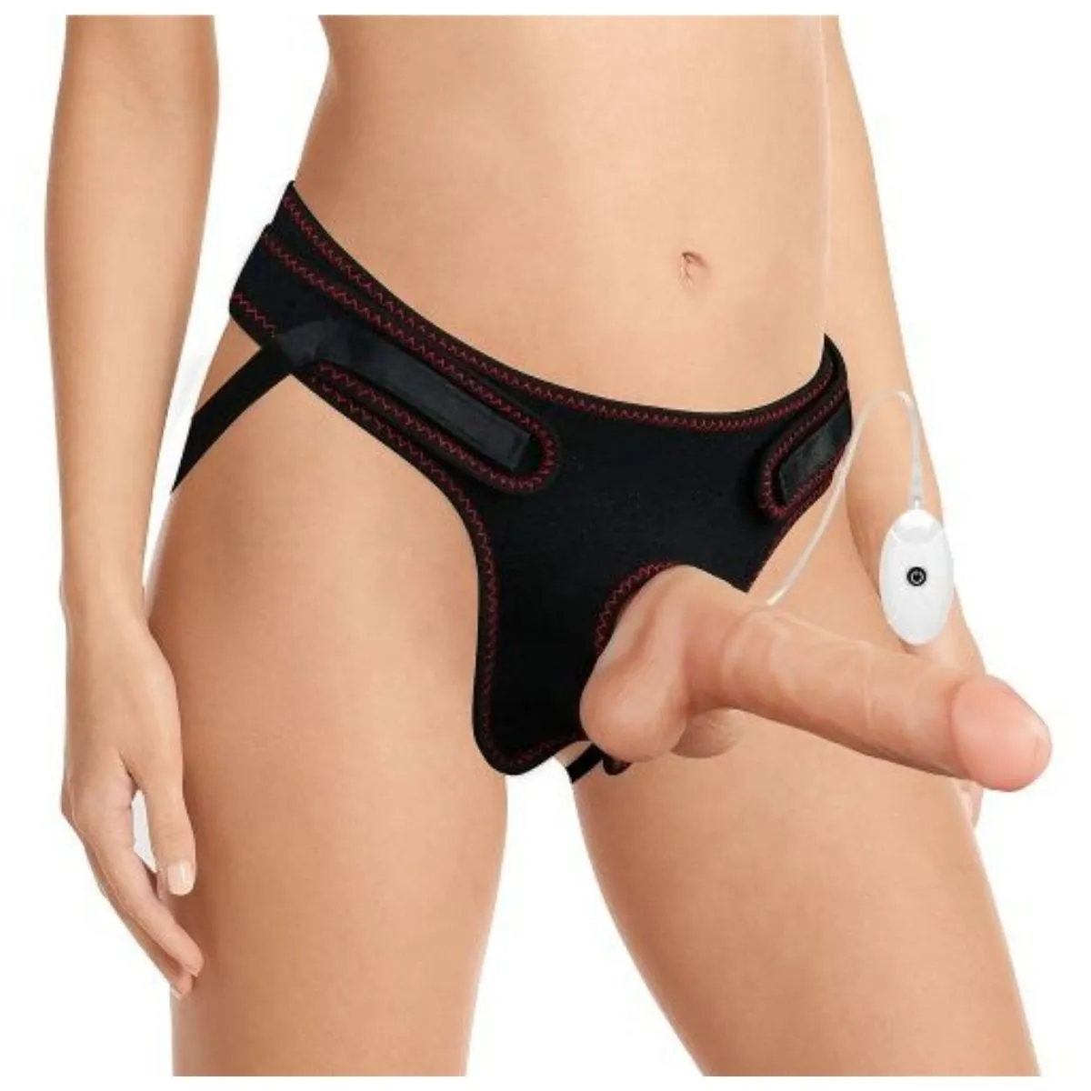 Cintura strap-on e dildo vibrante 20 cm