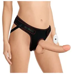 Cintura strap-on con dildo vibrante 21,5 cm