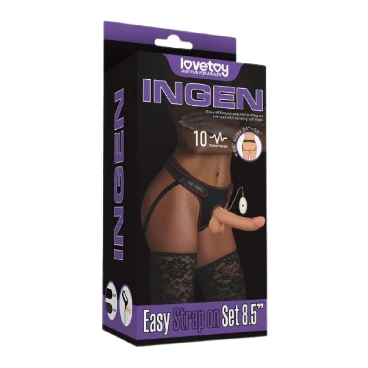 Cintura strap-on con dildo vibrante 21,5 cm