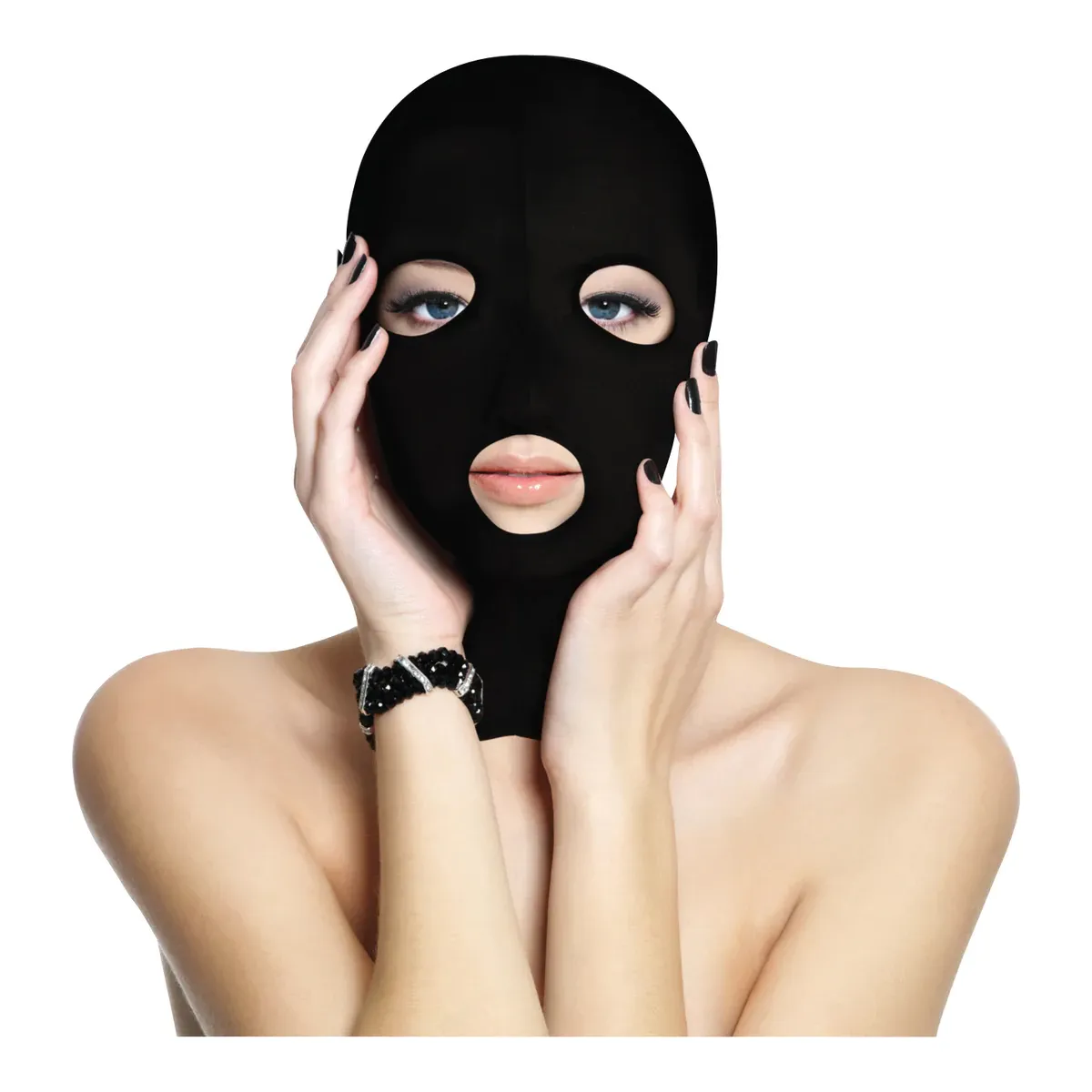 Maschera bondage cappuccio integrale nera