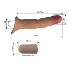 Guaina Prolunga Pene Vibrante 24 cm Ondulata
