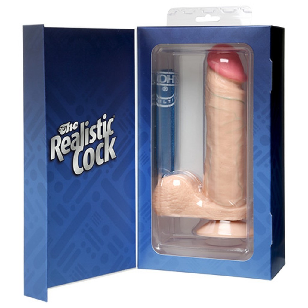 Fallo ultra realistico dildo the realistic cock 6 white flesh