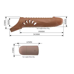 Guaina Prolunga Pene Vibrante 24 cm Rilievi