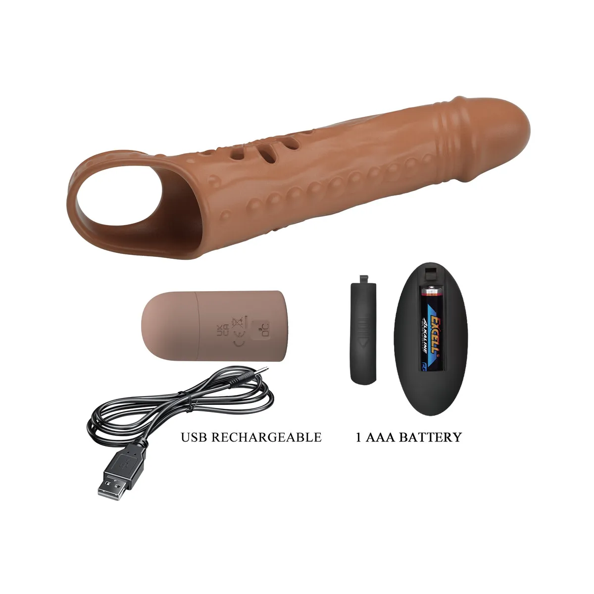 Guaina Prolunga Pene Vibrante 24 cm Rilievi