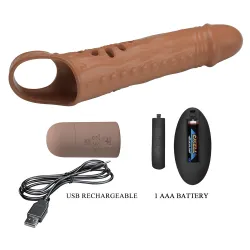 Guaina Prolunga Pene Vibrante 24 cm Rilievi