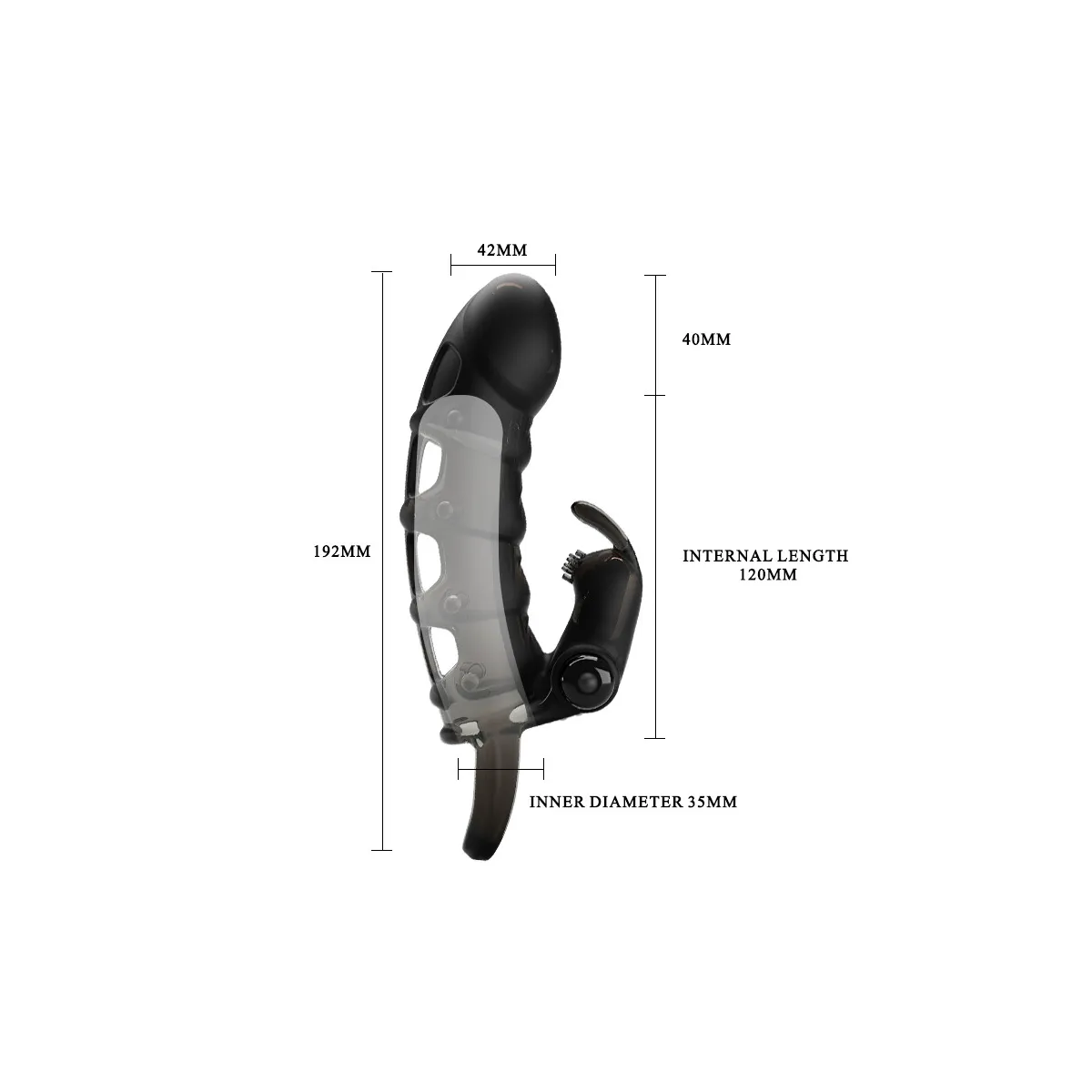 Guaina Pene vibrante con rabbit 19 cm