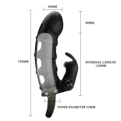 Guaina Pene vibrante con rabbit 19 cm
