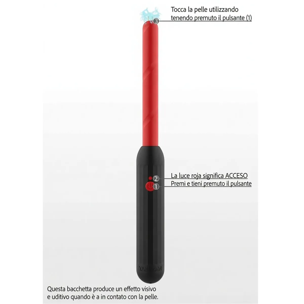 Bacchetta Elettrica BDSM con Scintilla 34 cm