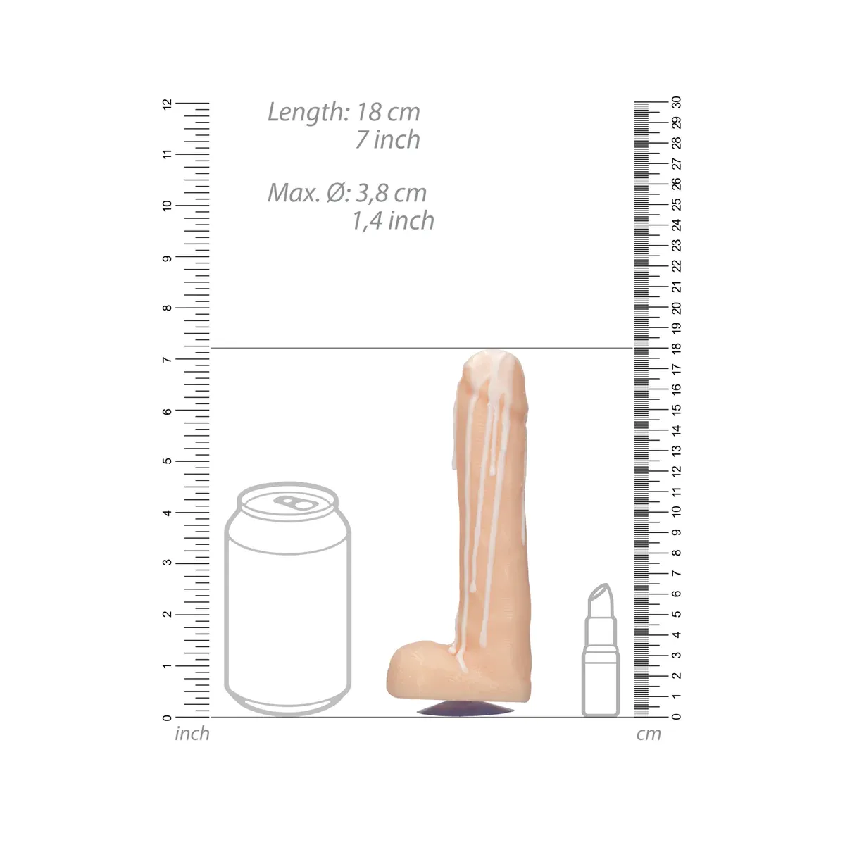 Sapone a forma di pene con Ventosa 18 cm