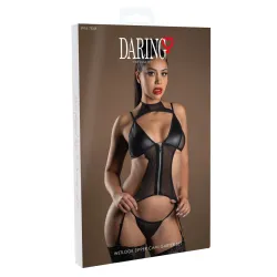 Guepiere effetto bagnato con Zip e tanga