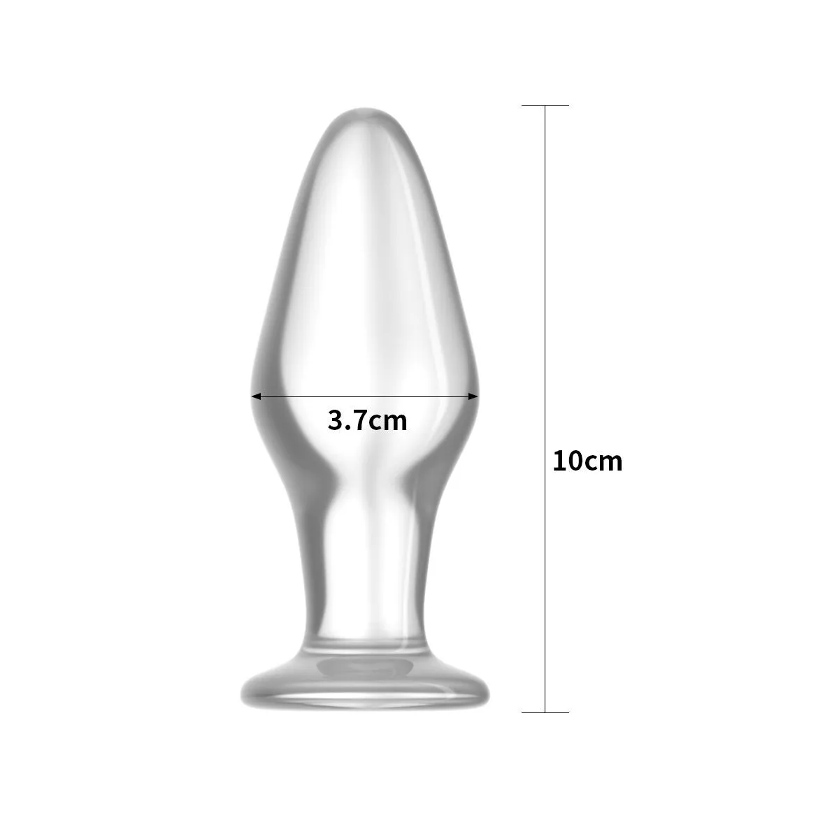 Plug Anale in Vetro Trasparente 10 cm