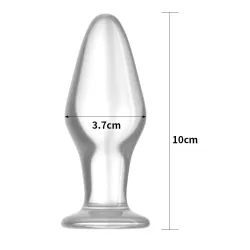 Plug Anale in Vetro Trasparente 10 cm