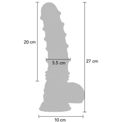 Dildo Monster vibrante Dragon 27 cm nero