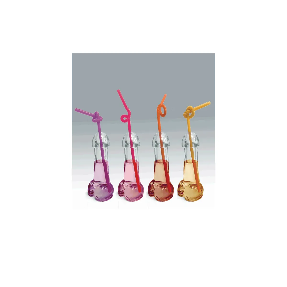 Set 4 bicchieri in vetro forma di pene 170 ml