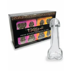Set 4 bicchieri in vetro forma di pene 170 ml