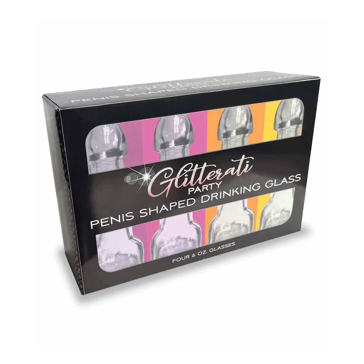 Set 4 bicchieri in vetro forma di pene 170 ml