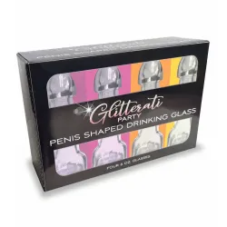 Set 4 bicchieri in vetro forma di pene 170 ml