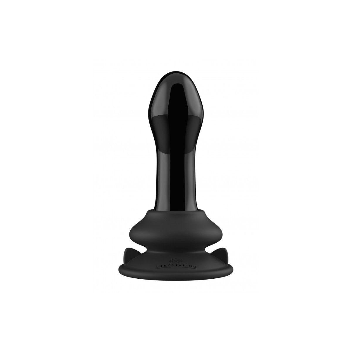 Plug Anale Vibrante in Vetro Nero 13 cm