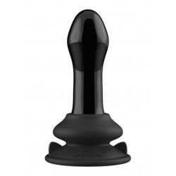 Plug Anale Vibrante in Vetro Nero 13 cm