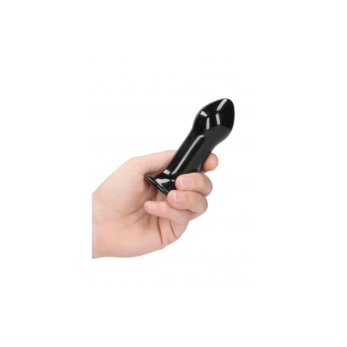 Plug Anale Vibrante in Vetro Nero 13 cm