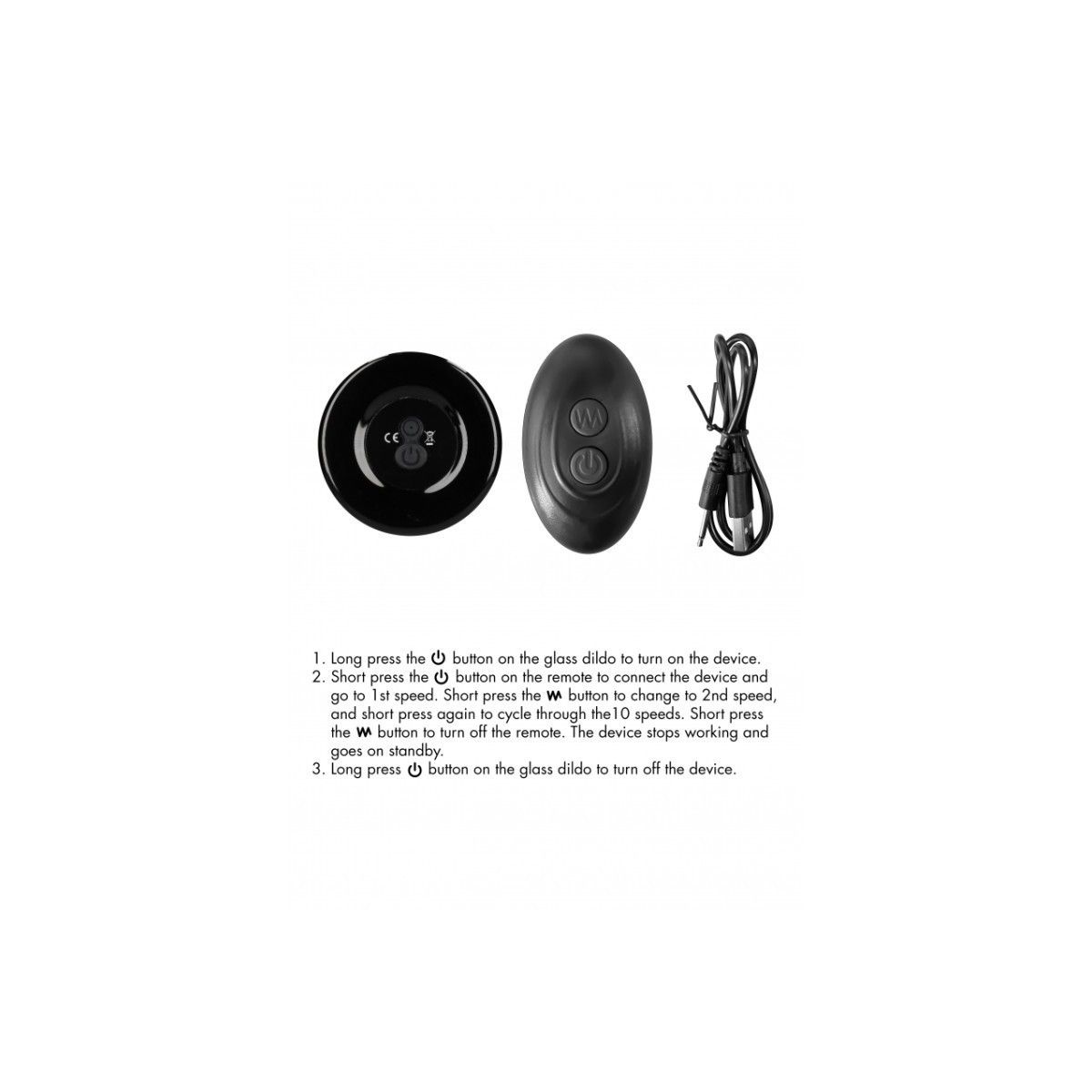 Plug Anale vibrante vetro con rilievi 13 cm
