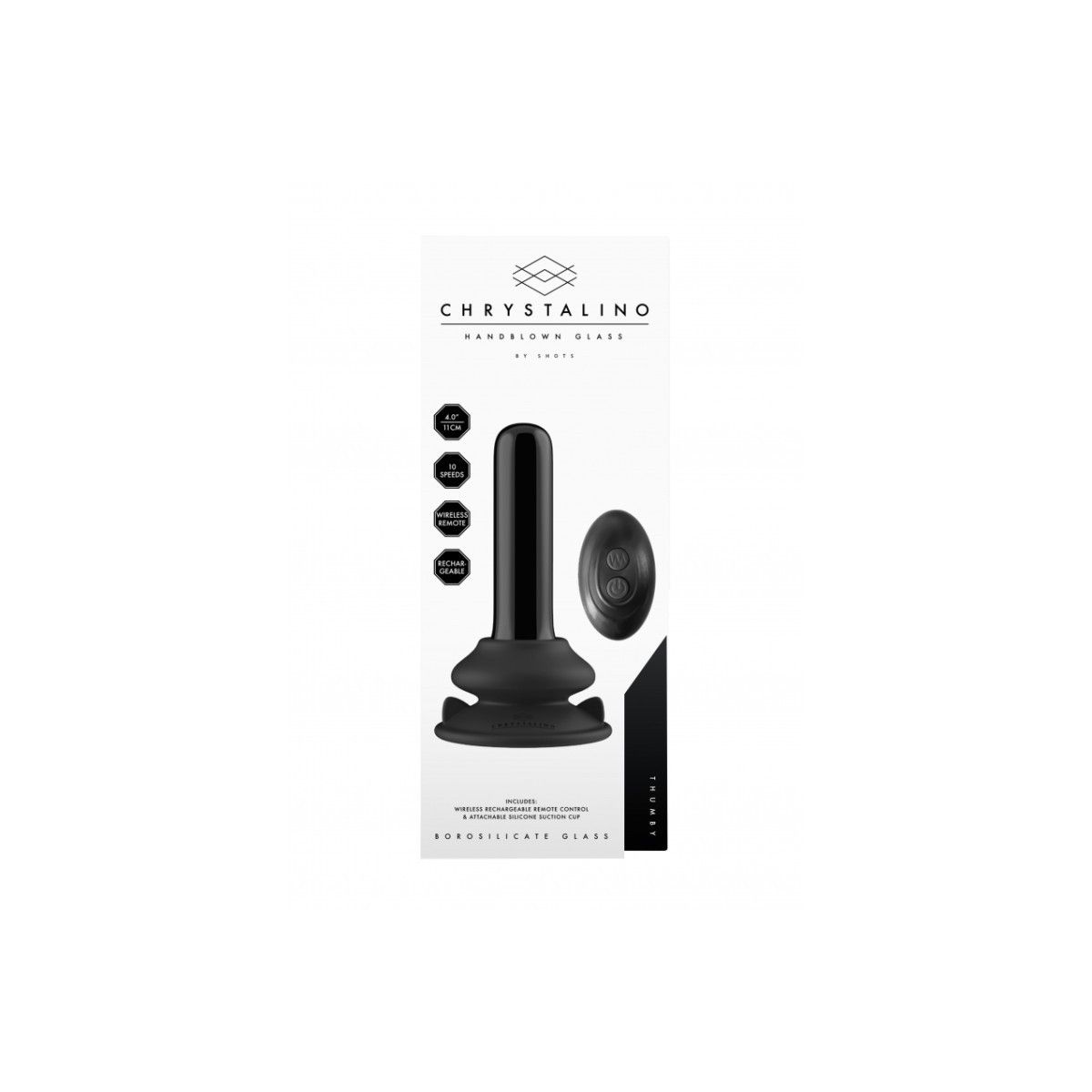 Plug anale vibrante vetro dritto 13 cm