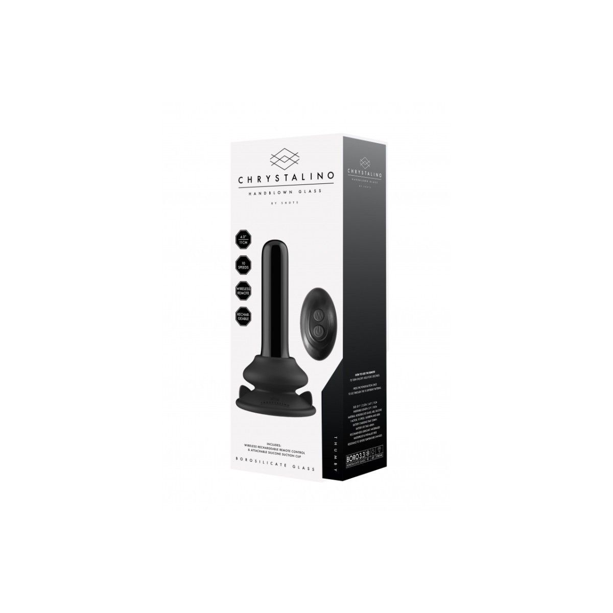 Plug anale vibrante vetro dritto 13 cm