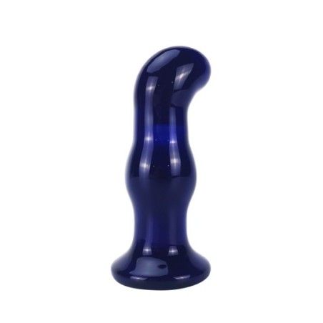Plug Anale vetro vibrante punta curva 11,5 cm