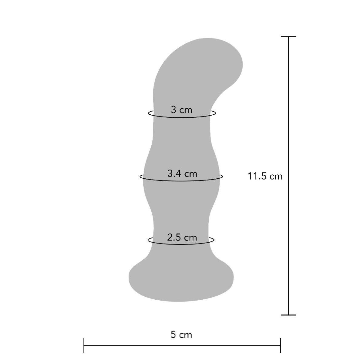 Plug Anale vetro vibrante punta curva 11,5 cm