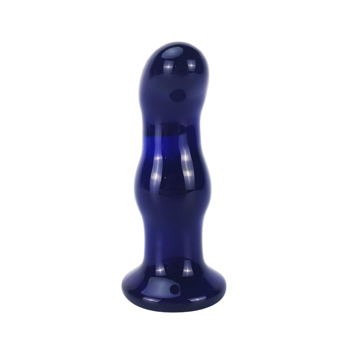Plug Anale vetro vibrante punta curva 11,5 cm
