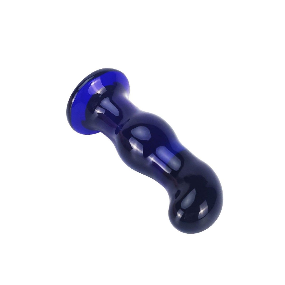 Plug Anale vetro vibrante punta curva 11,5 cm