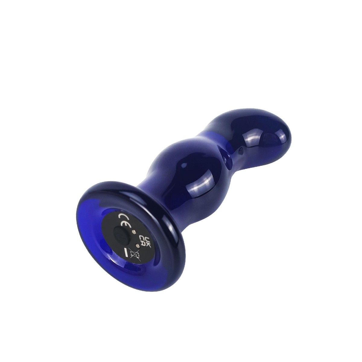 Plug Anale vetro vibrante punta curva 11,5 cm