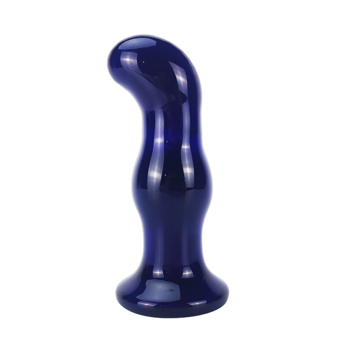 Plug Anale vetro vibrante punta curva 11,5 cm